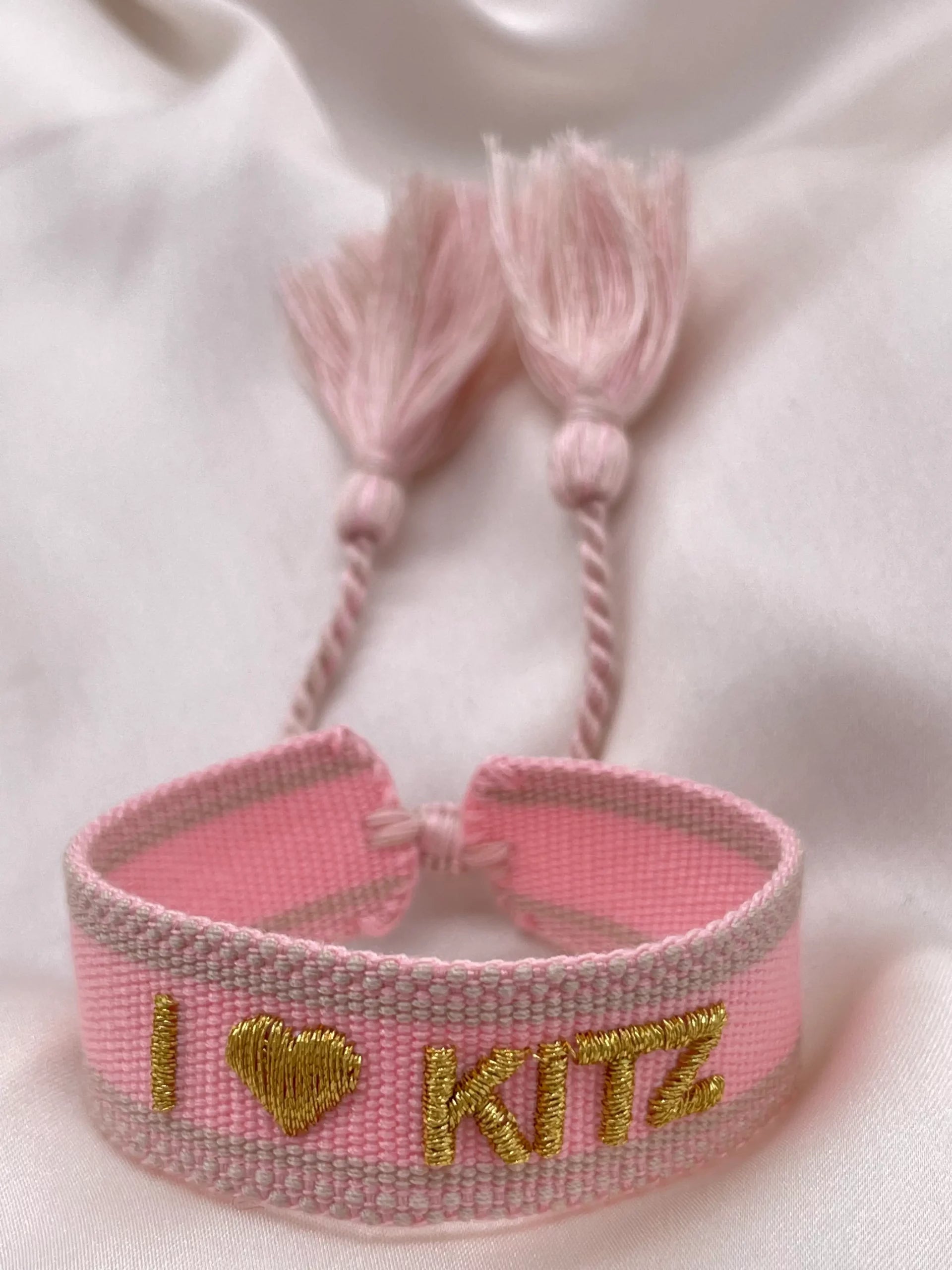 Armband Stoff rosa gold